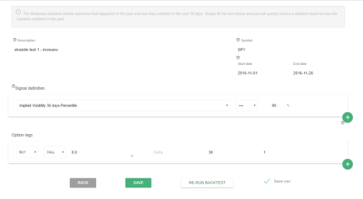 SamurAI Options backtester - Controls